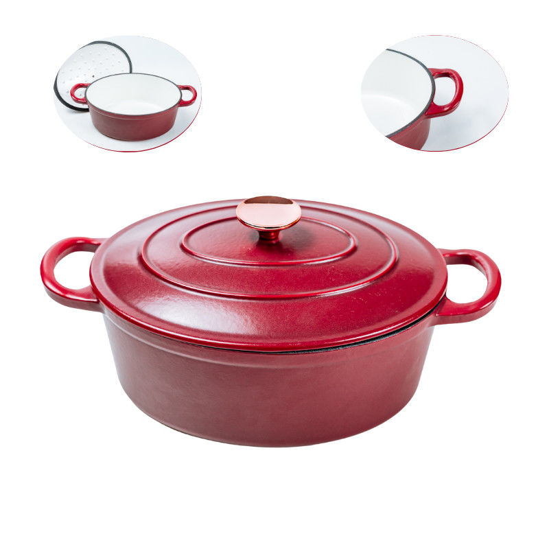 Forno 4,5 de Matt Red Cast Iron Dutch/7,2 quartos para o fogão da indução