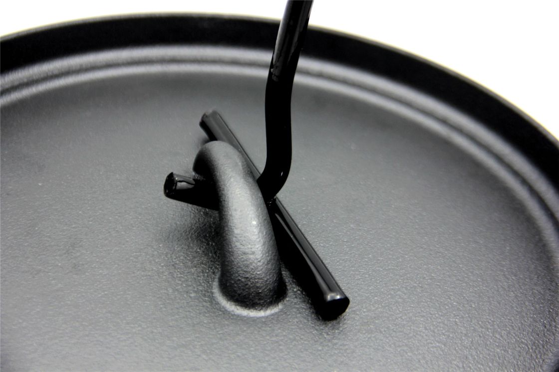 Fogo de campo de ferro fundido de 6 kg pré-sazão Forno holandês com tampa - pote de ferro fundido redondo de 5,5 litros para cozinhar ao ar livre, estufas e fornos
