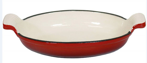 Ferro fundido durável que frita Pan Enameled Cast Iron Pan BSCI ISO9006