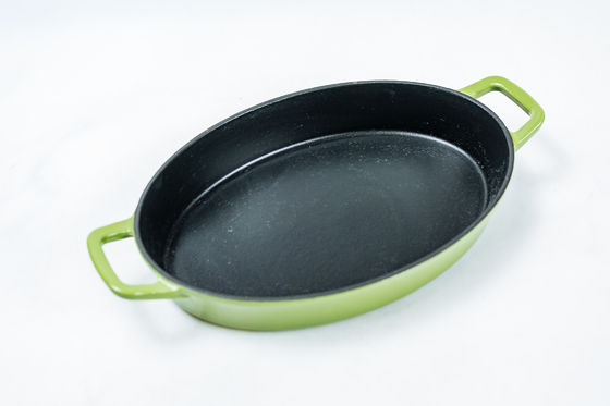 Ferro fundido do ODM do OEM que frita o GV da bandeja de Pan Easy Lifting Oval Roasting