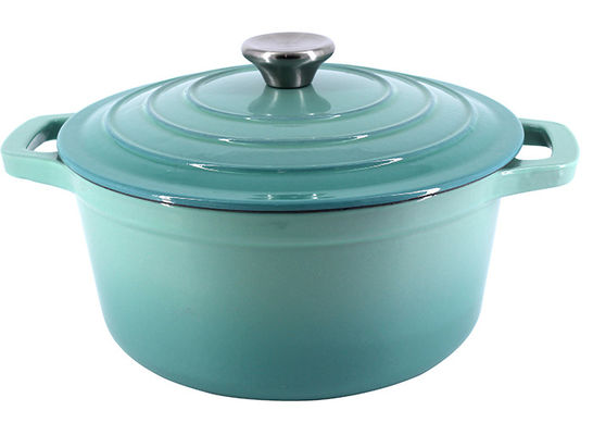 Potenciômetro holandês da caçarola de Oven Two Handles Cast Iron do ferro fundido da Não-vara 2.4L